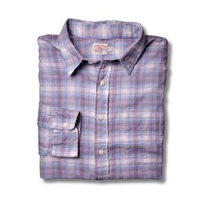 Faherty Pastel Plaid Soft Flannel Button Down Shirt M
